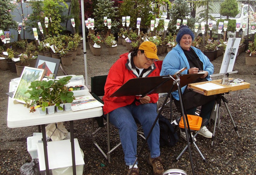 Local artist demonstrations in the nursery