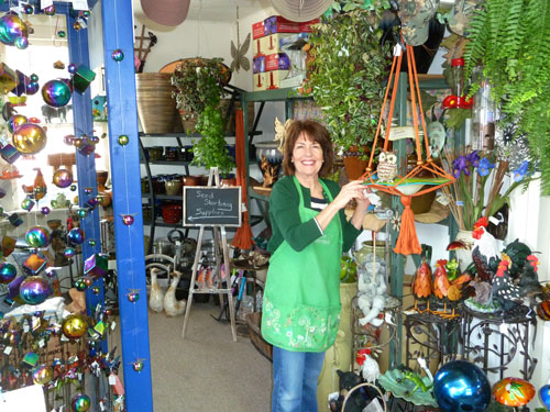 Becky adding some shine in the gift shop